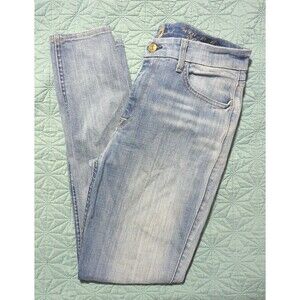 7 For All Mankind High Waist Ankle Skinny Jeans Womens  30 Blue Denim Light Wash